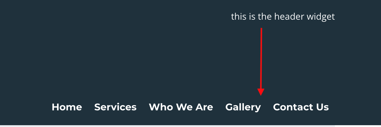 header widget pushing menu down